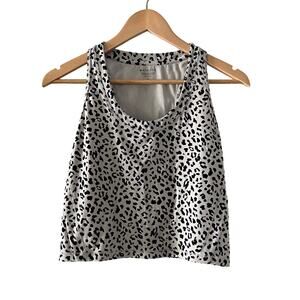 Athleta Shanti Animal Print Tank Women's Medium Black and White